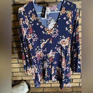 Blue and‎ floral dress blue rain